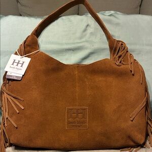 Haute Hippie Rust Brown Lush Suede Shoulder Bag With Fringe
